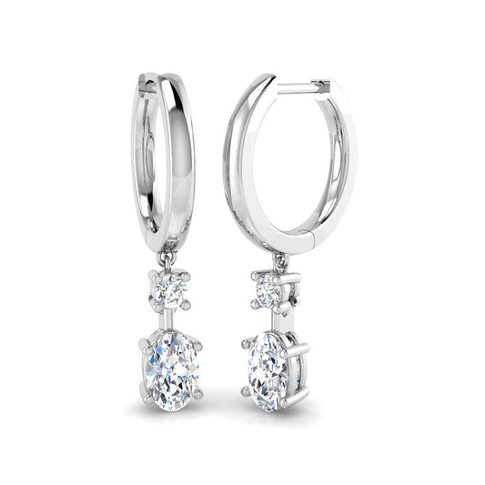 Lussy Luxury Gold Drop Trilogy Diamond Earrings - 0.5ct to 1ct Elegance