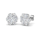 Cayla 2ct Gold Cluster Diamond Earrings - Elegant Luxury Jewelry