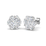 Cayla 2ct Gold Cluster Diamond Earrings - Elegant Luxury Jewelry