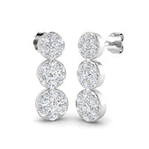 9ct White Gold 1.53ct Natural Diamond Drop Earrings