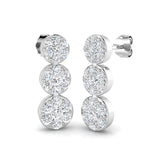9ct White Gold 1.53ct Natural Diamond Drop Earrings