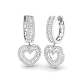 "Elegant Tumvy 1.75ct Gold Drop & Trilogy Diamond Earrings"
