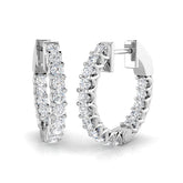 9ct White Gold 0.94ct Lab Grown Diamond Hoop Earrings