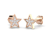 Dainty 0.10 Ct Diamond Star Stud Earrings in White Gold