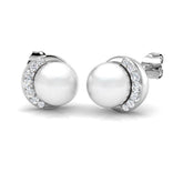 "Dwyer 3ct Gold Pearl Diamond Earrings - Luxury Bridal Jewelry"