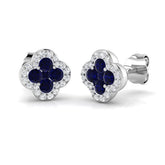 18k White Gold 0.55ct Natural Blue Sapphire Earrings