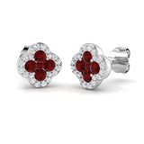 18ct White Gold 0.5ct Natural Ruby Earrings with Diamonds