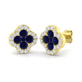 18ct Yellow Gold 1.15ct Natural Blue Sapphire Earrings
