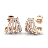 0.50 Ct Multi-Row Diamond Stud Earrings in White Gold | White Gold Claw Diamond Studs