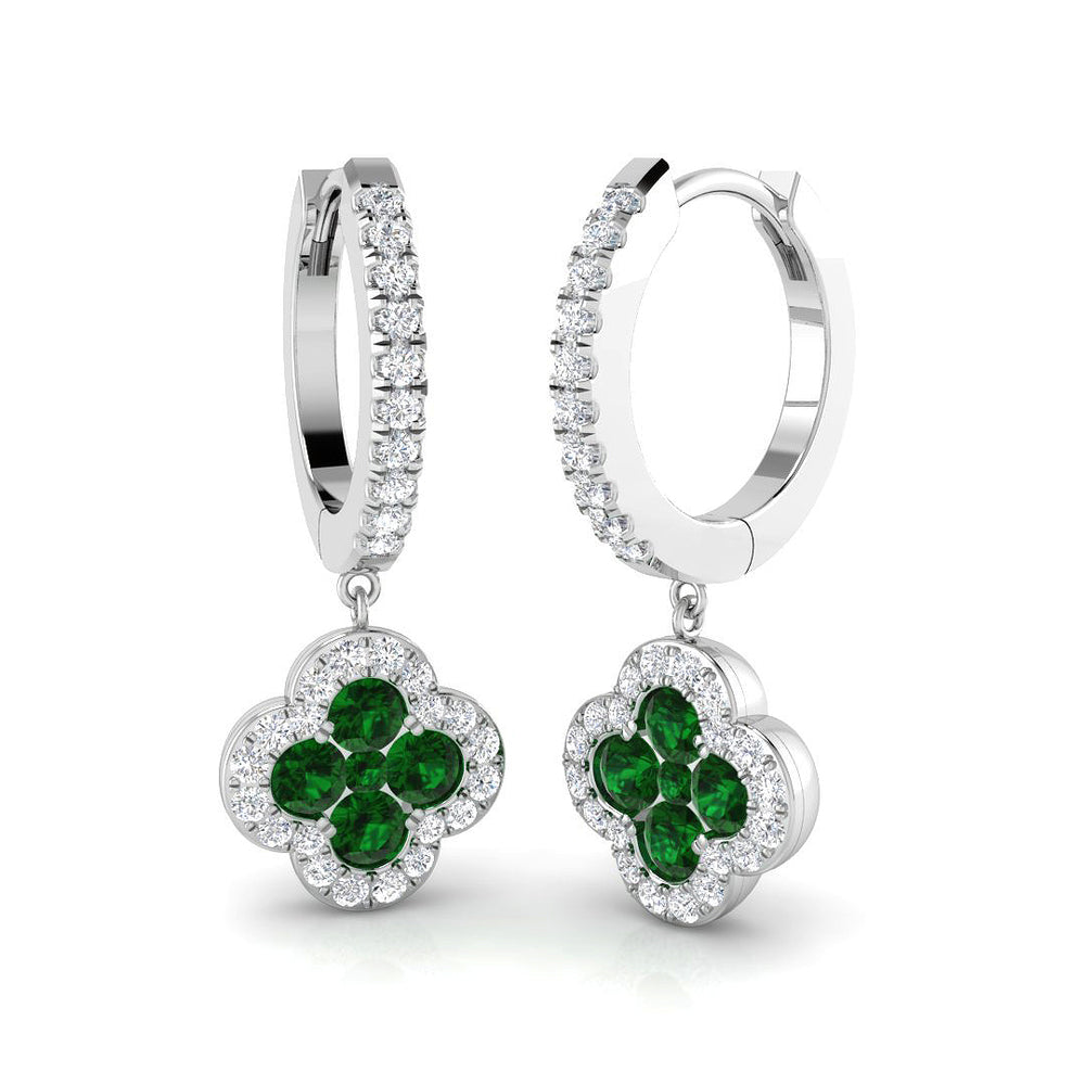 1.1ct Natural Diamond Round Cut Stud Earrings in 18K White Gold