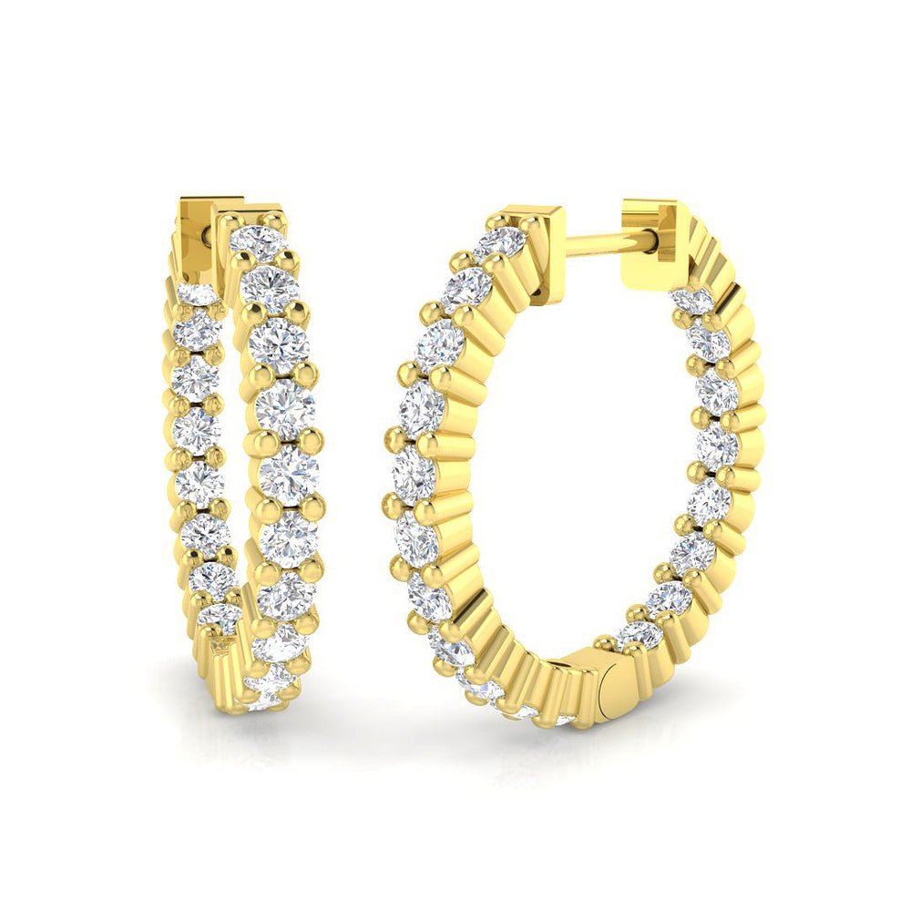 Hoop Earrings - Erhry 1ct Gold Pure Radiance