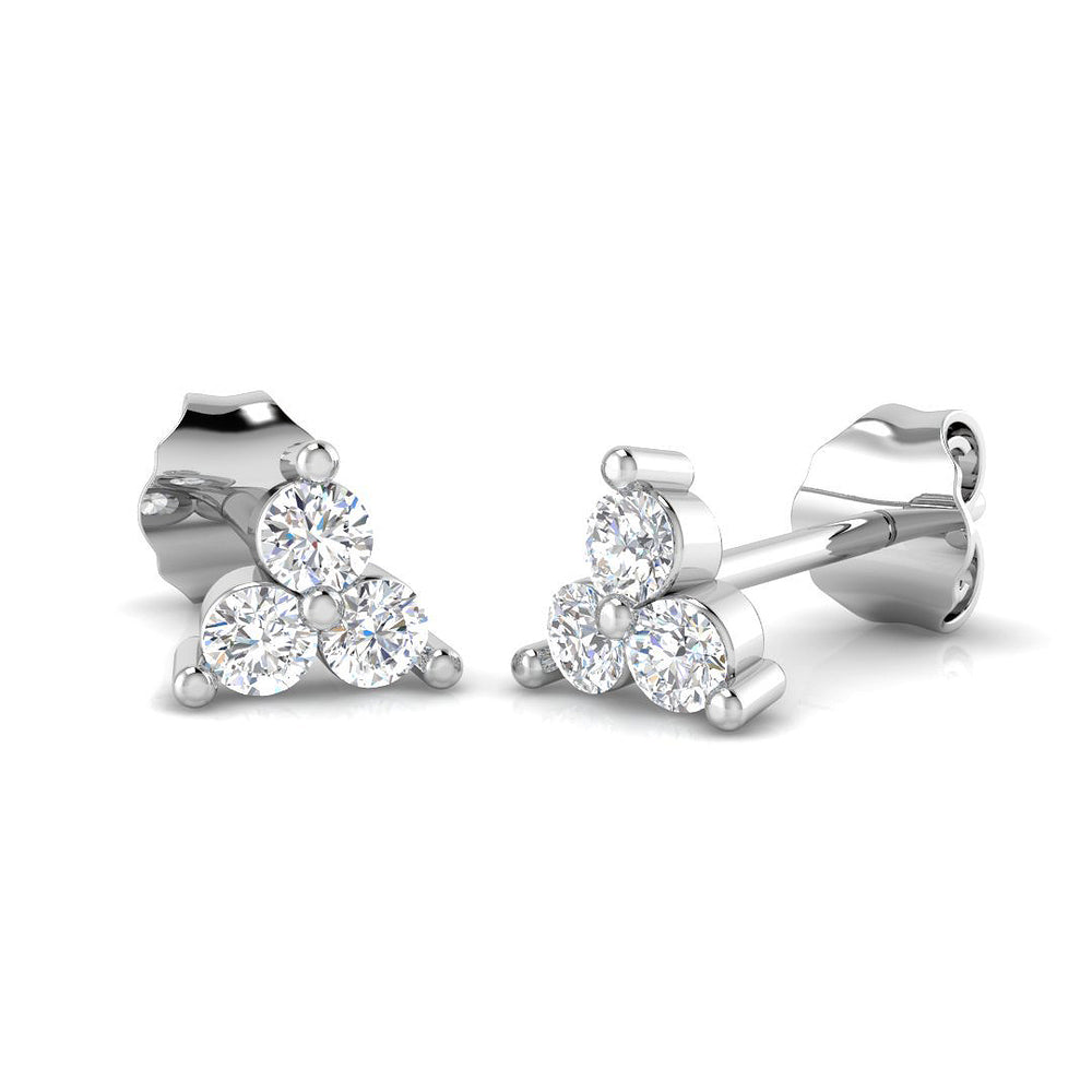 0.28ct Natural Diamond Round Cut Stud Earrings in 9K White Gold