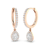 "Lovey Drop & Trilogy Gold Diamond Earrings – Elegant Luxury Style"