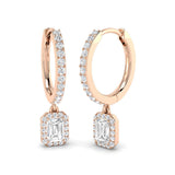 "Luxury Gold Drop & Trilogy Diamond Earrings - 0.5ct Elegant Jewelry"