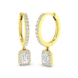 "Luxury Gold Drop & Trilogy Diamond Earrings - 0.5ct Elegant Jewelry"