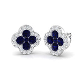 18k White Gold 2.91ct Natural Blue Sapphire Earrings
