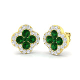 2.29ct Natural Diamond Round Cut Stud Earrings in 18K Yellow Gold