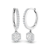 Entwy Gold Drop & Trilogy Diamond Earrings - 0.5ct Luxury Jewelry