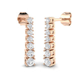 Crimp Luxury Gold Drop Trilogy Diamond Earrings - Elegant Sparkle
