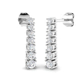 Crimp Luxury Gold Drop Trilogy Diamond Earrings - Elegant Sparkle