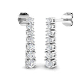 Crimp Luxury Gold Drop Trilogy Diamond Earrings - Elegant Sparkle