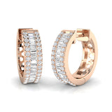 Hoop Earrings with Honeycomb Diamond Setting | 0.5ct-1ct