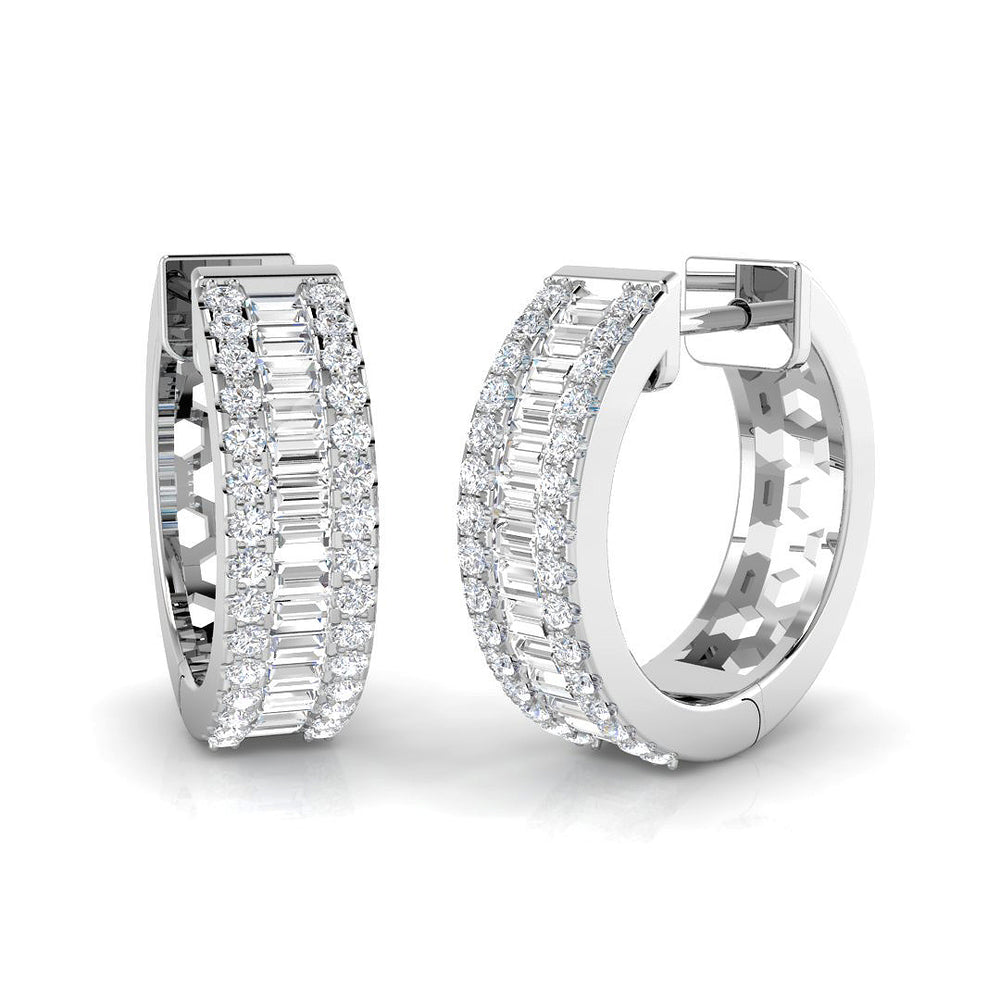 0.71ct Natural Diamond Round Cut Stud Earrings in 9K White Gold