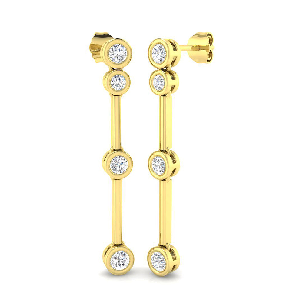 0.85ct Lab Diamond Round Cut Stud Earrings in 9K Yellow Gold