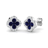18k White Gold 0.84ct Natural Blue Sapphire Earrings
