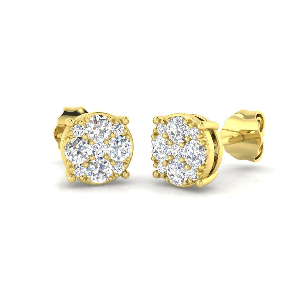 0.43ct Lab Diamond Round Cut Stud Earrings in 9K Yellow Gold
