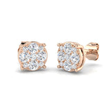 Deamy Gold Cluster Diamond Earrings 0.5ct to 3ct - Elegant Luxury Jewelry