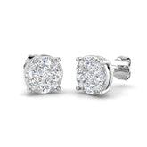 Deamy Gold Cluster Diamond Earrings 0.5ct to 3ct - Elegant Luxury Jewelry