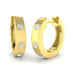 0.2 Carat D-E/VS Lab Grown Diamond Hoops Earring 9k Yellow Gold Ready To Ship