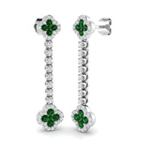 Epssy Elegant Emerald Diamond Gold Earrings 1-1.5ct Luxury Jewelry