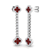 18k White Gold 1.18ct Natural Ruby Earrings with Diamonds