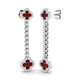18k White Gold 1.18ct Natural Ruby Earrings with Diamonds