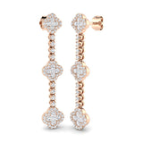 "Entby Gold Clover Diamond Earrings | 1.25ct to 1.75ct Luxury Jewelry"
