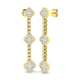 "Entby Gold Clover Diamond Earrings | 1.25ct to 1.75ct Luxury Jewelry"