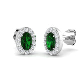 Emerald Diamond Stud Earrings