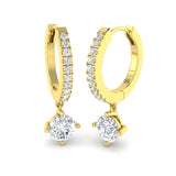 Erjsy Luxury Gold Drop & Trilogy Diamond Earrings - 0.5ct Elegance