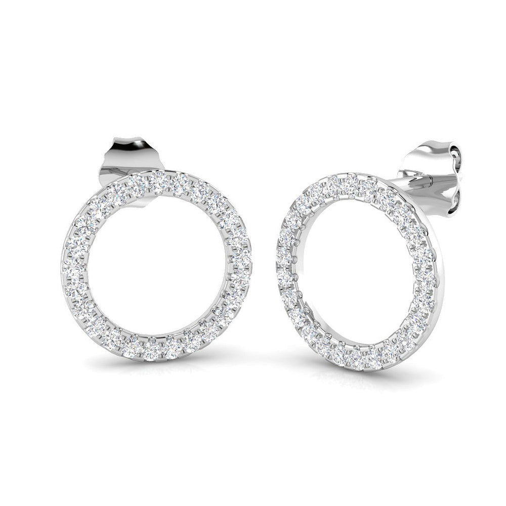 0.39ct Natural Diamond Round Cut Stud Earrings in 9K White Gold