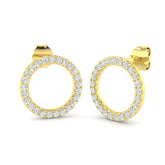 0.39ct Natural Diamond Round Cut Stud Earrings in 9K Yellow Gold