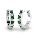Hoop Earrings - Erkby Emerald and Diamond 0.25ct Gold