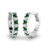 Hoop Earrings - Erkby Emerald and Diamond 0.25ct Gold