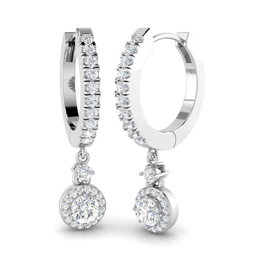 Erkly Gold Drop & Trilogy Diamond Earrings - 0.5ct Luxury Jewelry