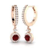 Moon Emerald Gold Earrings with 1-1.5ct Luxury Diamond Elegance