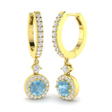 Erkny Aquamarine Gold Earrings - 1.25ct to 2ct Luxury Diamond Jewelry
