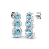 Erjly Aquamarine Diamond Earrings in Gold - Luxurious 1.5ct to 2ct