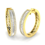 Hoop Earrings with Baguette and Round Diamonds | 2.5ct