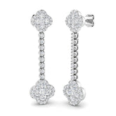Erkry Gold Clover Diamond Earrings | 1.75ct to 2ct Luxury Elegance
